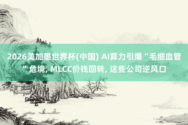 2026美加墨世界杯(中國) AI算力引爆“毛細血管”危境, MLCC價錢回轉, 這些公司逆風口