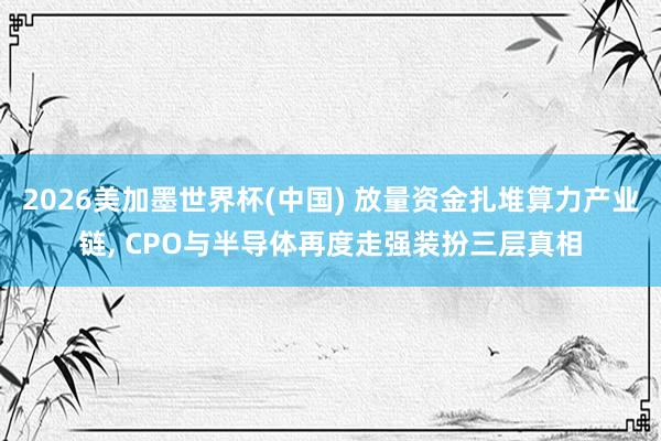 2026美加墨世界杯(中國(guó)) 放量資金扎堆算力產(chǎn)業(yè)鏈, CPO與半導(dǎo)體再度走強(qiáng)裝扮三層真相