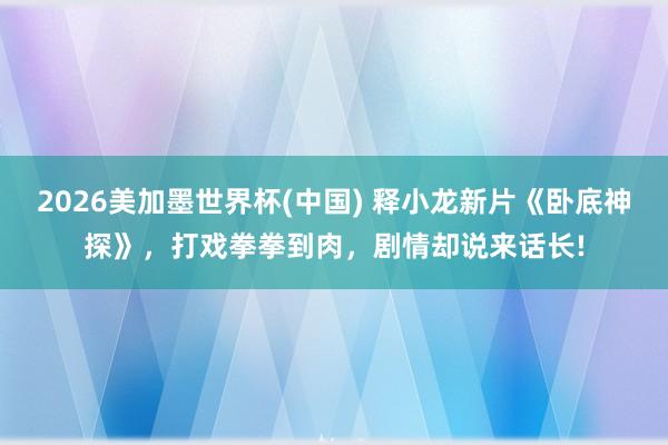 2026美加墨世界杯(中國) 釋小龍新片《臥底神探》,打戲拳拳到肉,劇情卻說來話長!